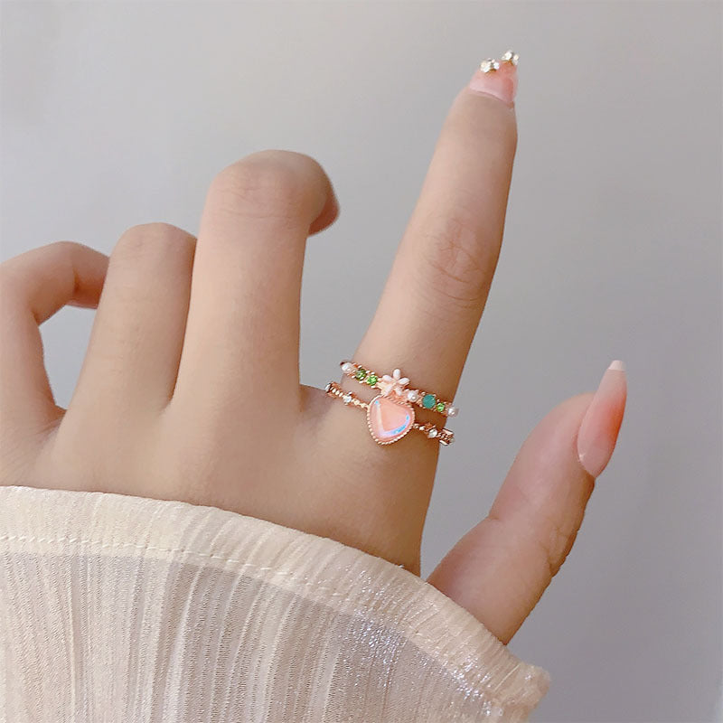 Luninana Ring - Floral Pinky Heart XX001