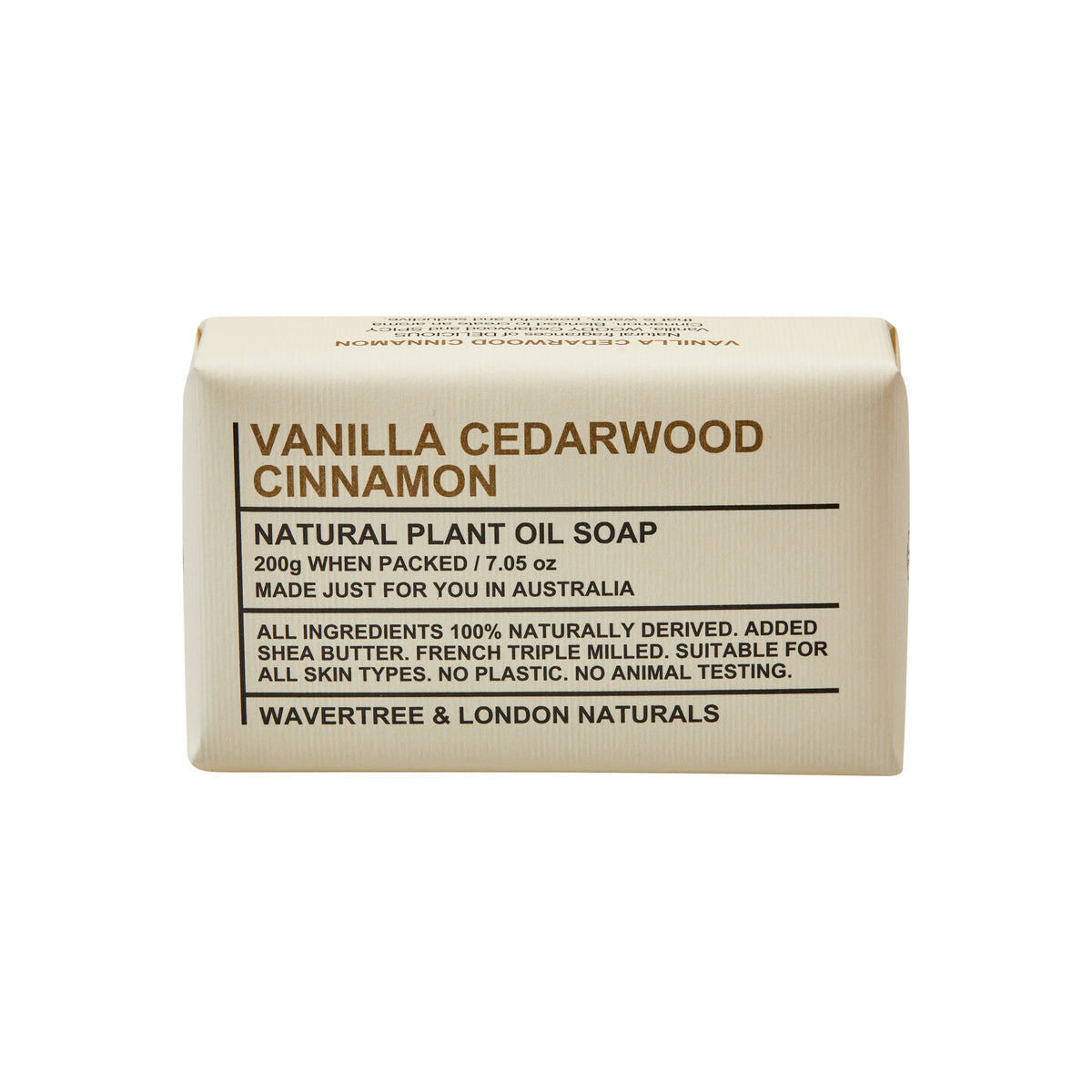 Wavertree & London Soap Vanilla, Cedarwood and Cinnamon 200g