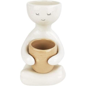 Urban Products Person Holding a Pot Planter Beige 20cm