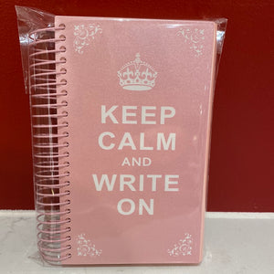 Keep Calm and Write On - Notebook - Pink