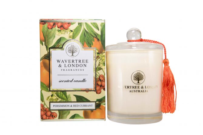 Wavertree & London Candle Persimmon & Red Currant 60 hours 330g