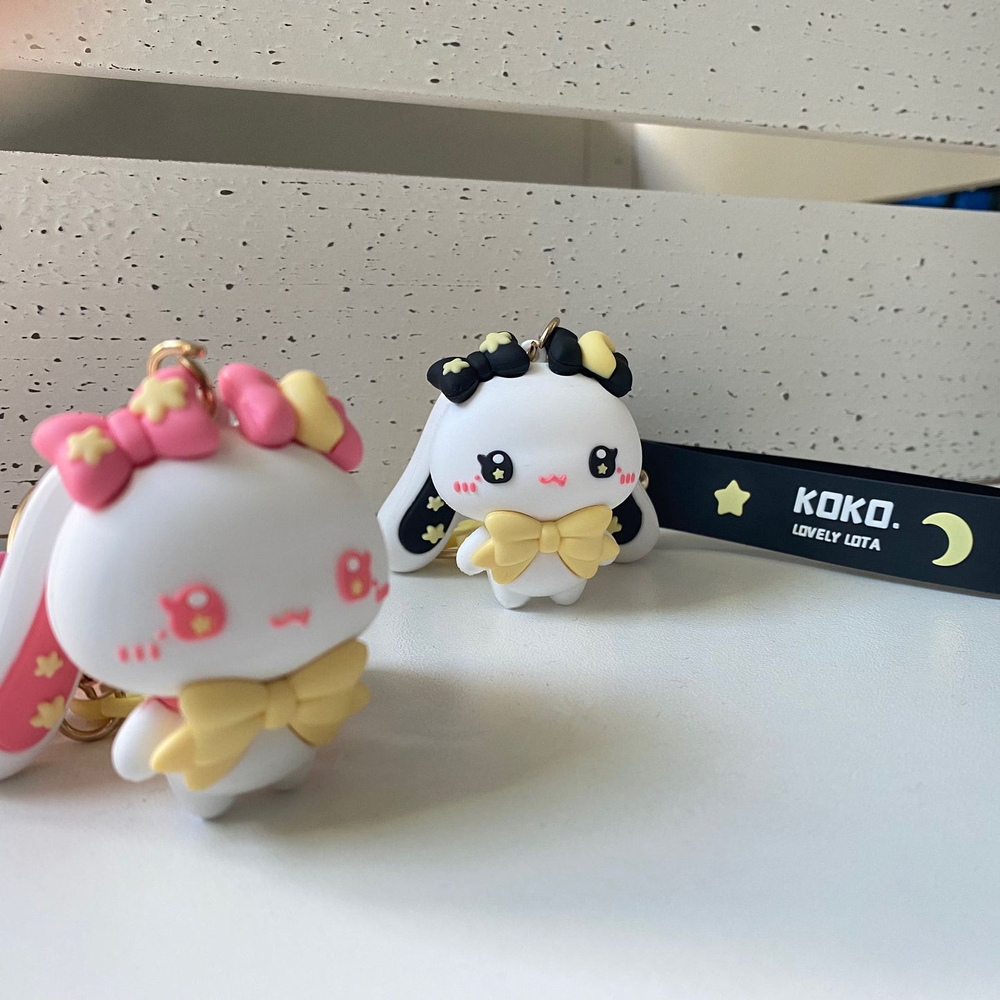 Koko Ribbon Celestial Bunny Keychain- Black
