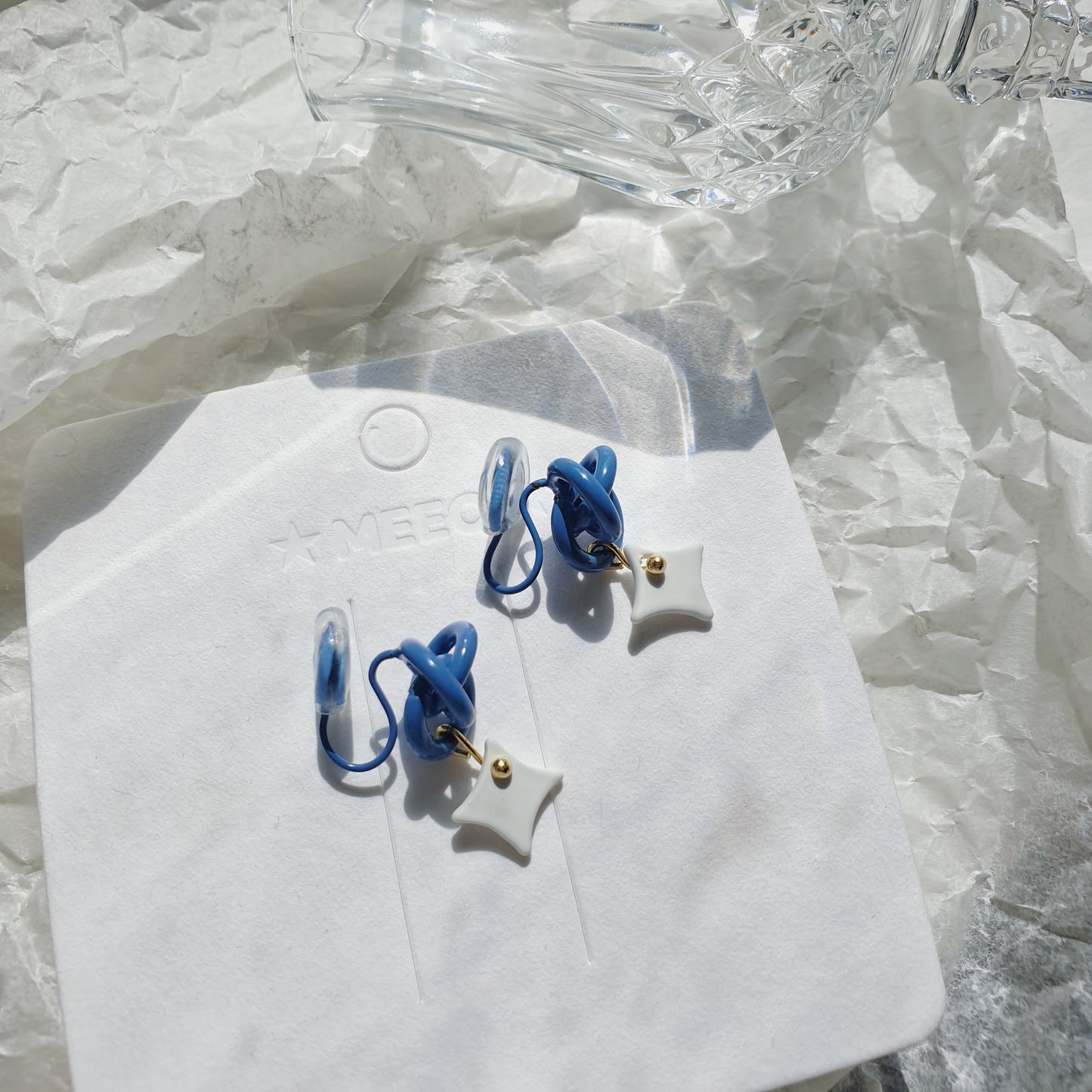 Luninana Clip-on Earrings -  Blue Knot Star Earrings LL012