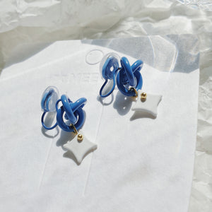 Luninana Clip-on Earrings -  Blue Knot Star Earrings LL012