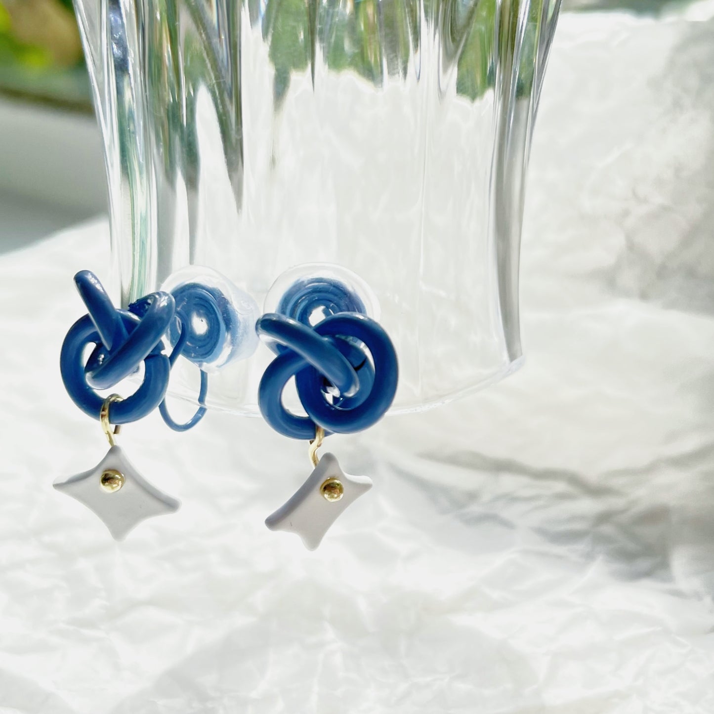 Luninana Clip-on Earrings -  Blue Knot Star Earrings LL012