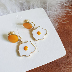 Luninana Clip-on Earrings -  Little Fried Egg Earrings LL019