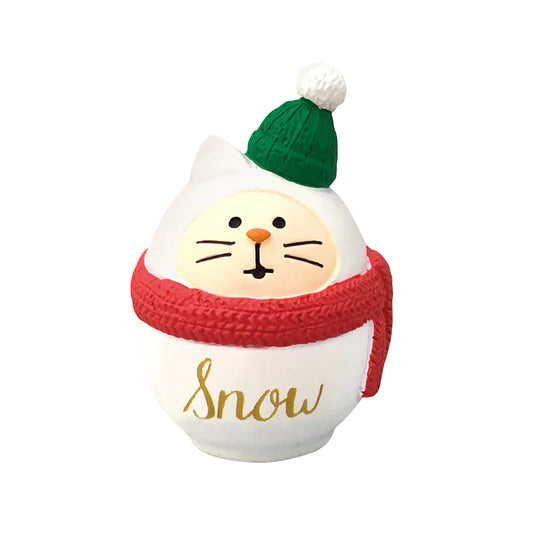 Decole Concombre Figurine - Christmas Party - Snow Cat Daruma